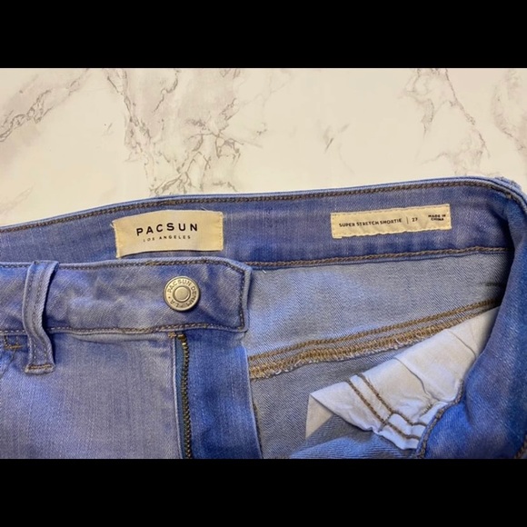 Pacsun Super Stretch Shortie Shorts Blue 27 - Picture 6 of 12